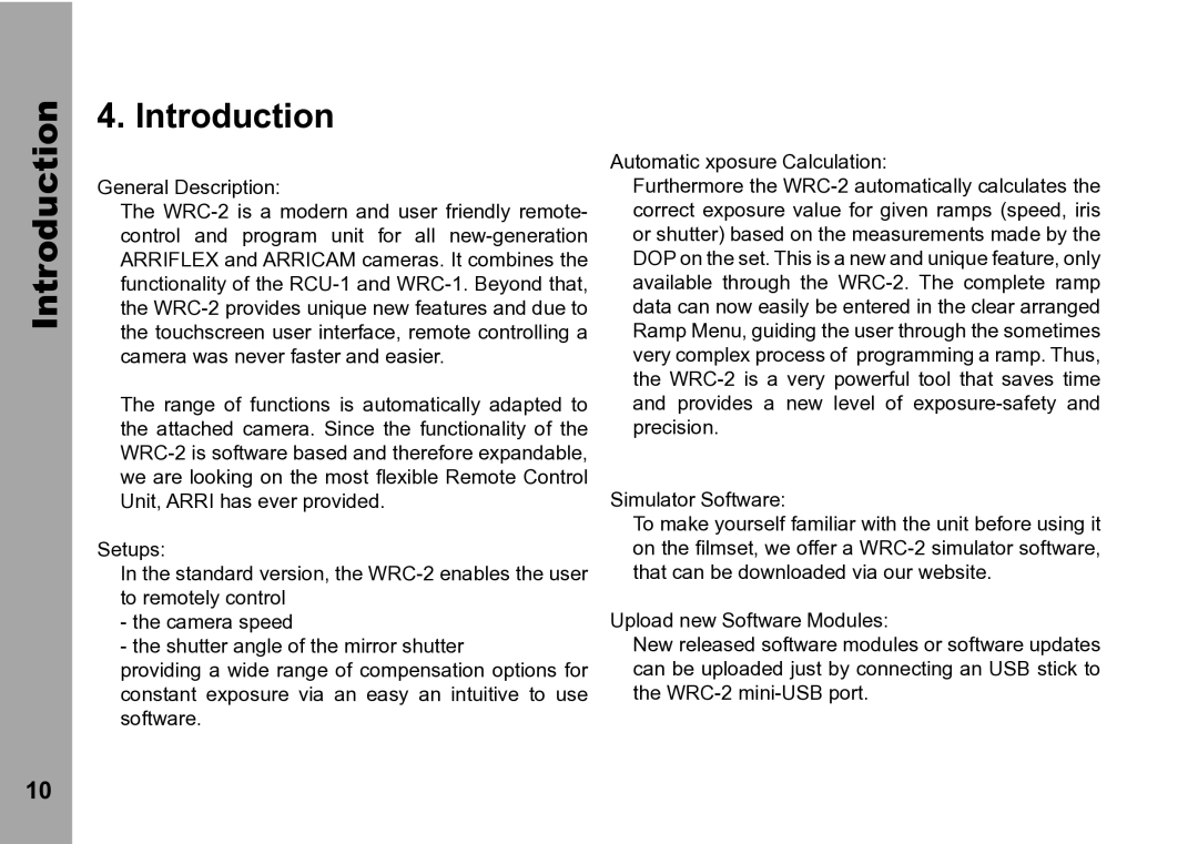 ARRI WRC-2 instruction manual Introduction 