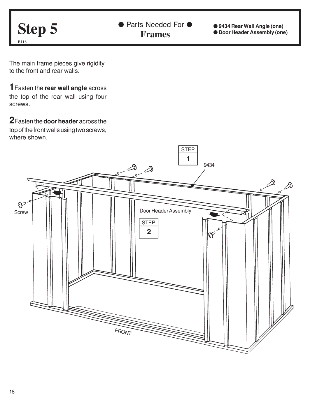 Arrow Plastic CL72-A owner manual Frames 