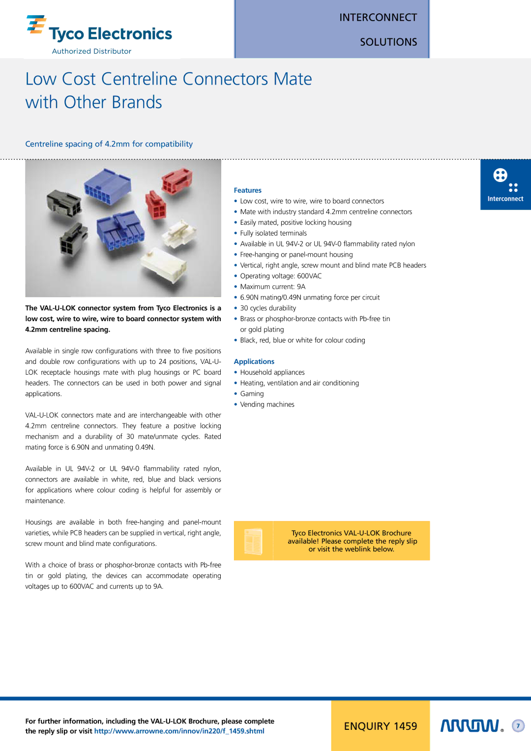 Arrow Plastic Network Card manual Low Cost Centreline Connectors Mate with Other Brands 