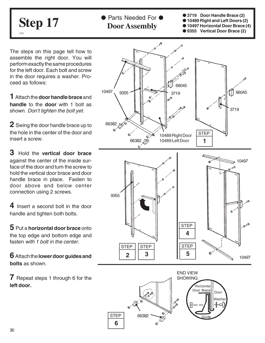 Arrow Plastic MN108-A, SA108-A, NW108-A, PD108-A, EN108-A, HM108-A, NP108, VN108-A owner manual Door Assembly 