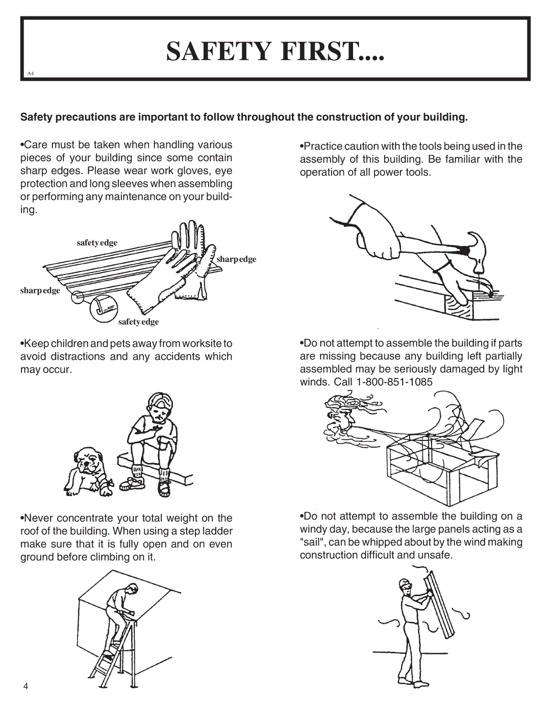 Arrow Plastic HM108-A, SA108-A, NW108-A, PD108-A, EN108-A, NP108, MN108-A, VN108-A owner manual Safety First 