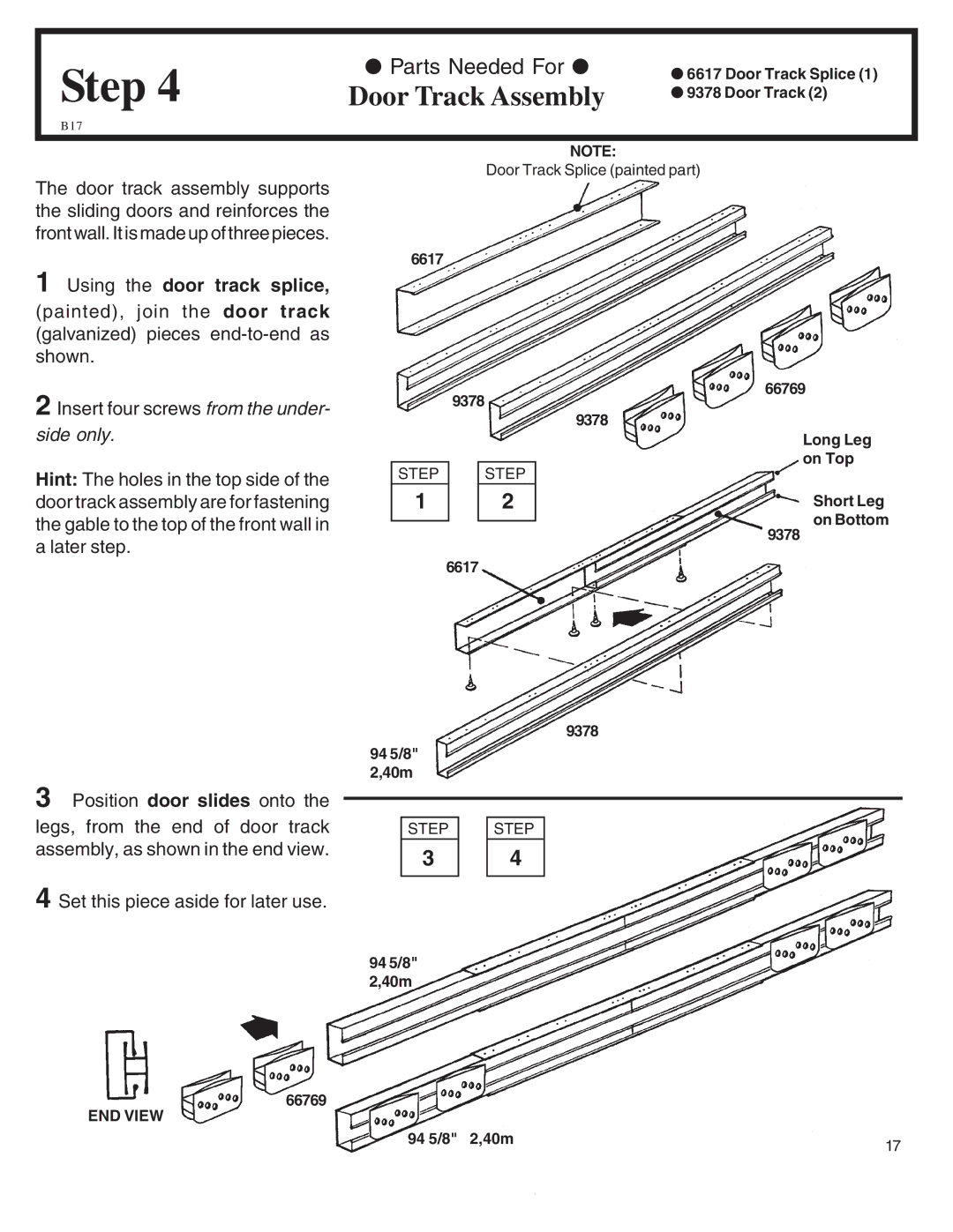 Arrow Plastic EH86S, WL86-A, VL8662-A, LM86, EH86-A, SA8662-A, ML86-A Door Track Assembly, Using the door track splice 