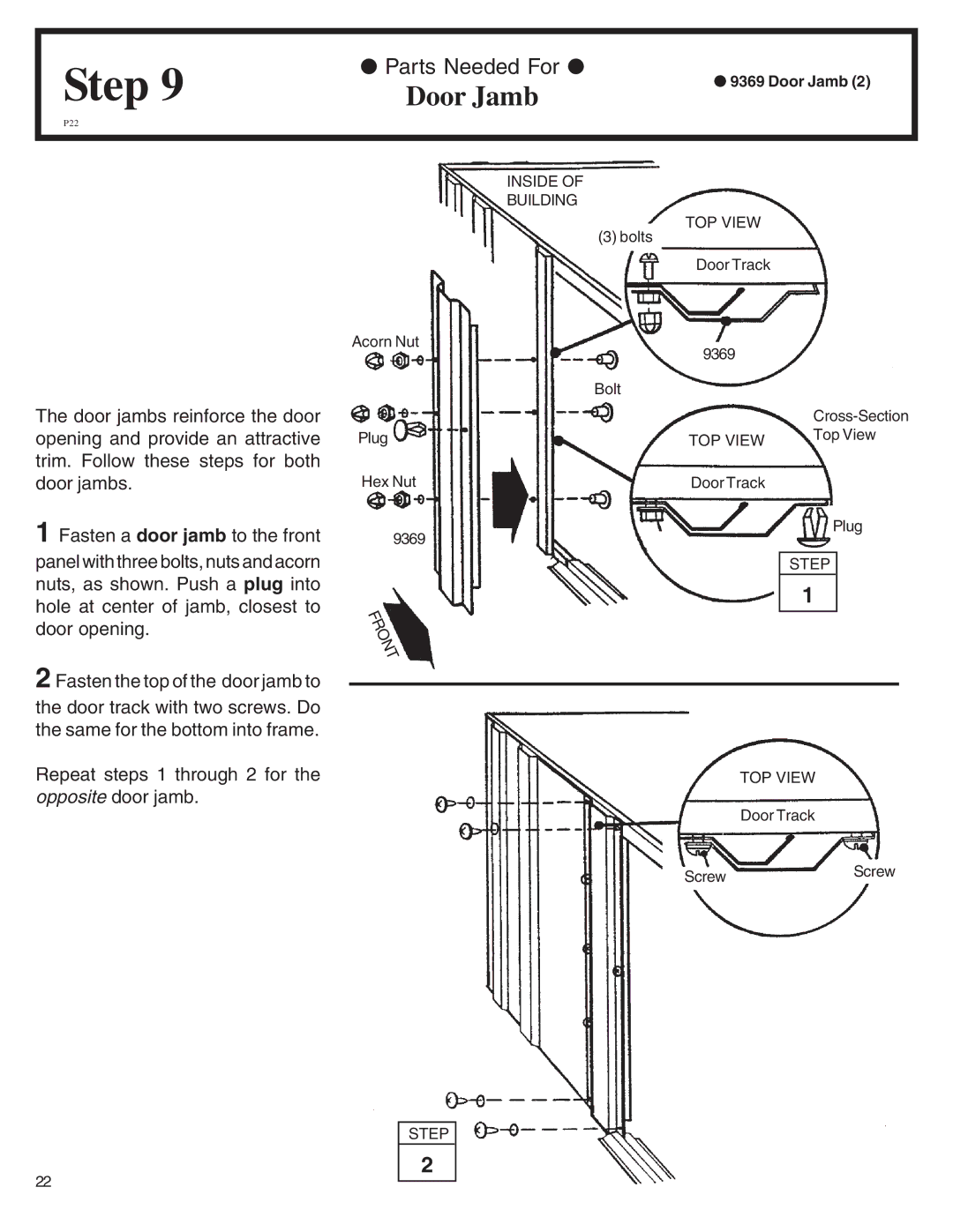 Arrow Plastic VL8662-A, WL86-A, LM86, EH86S, EH86-A, SA8662-A, ML86-A owner manual Door Jamb 