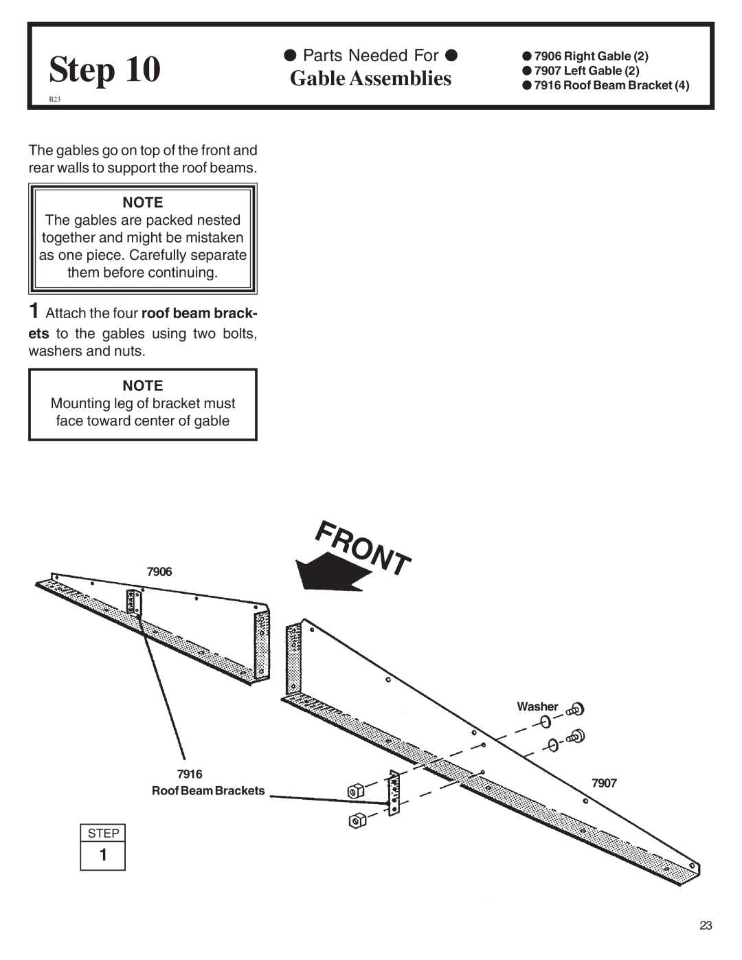 Arrow Plastic LM86, WL86-A, VL8662-A, EH86S, EH86-A, SA8662-A, ML86-A owner manual Gable Assemblies 