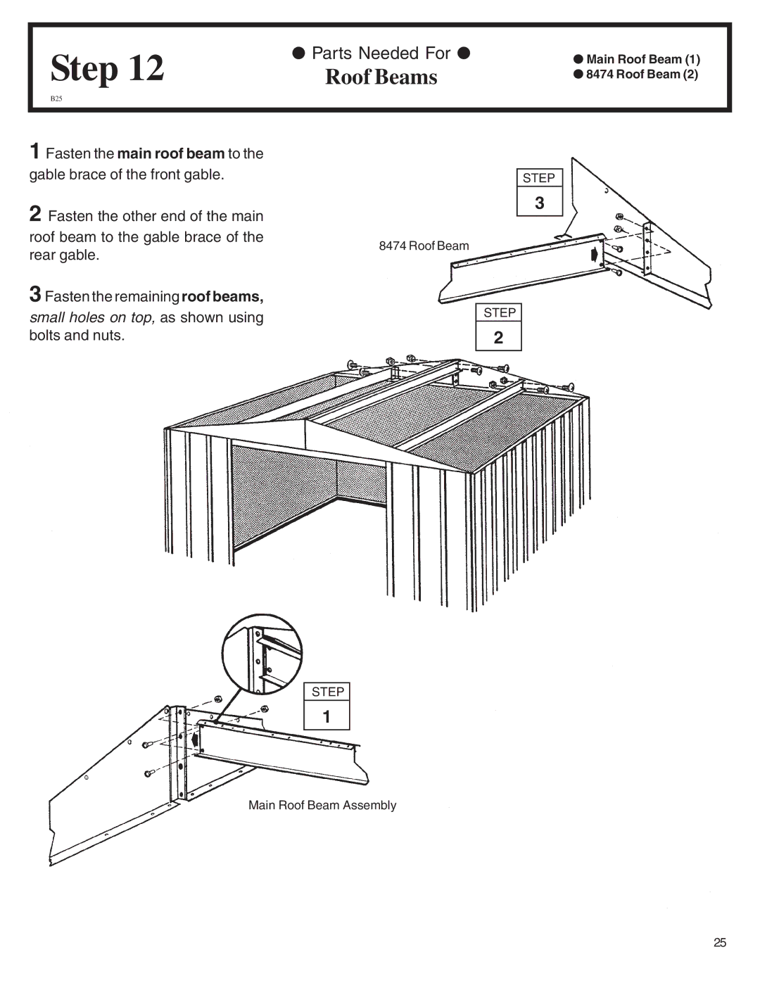 Arrow Plastic EH86-A, WL86-A, VL8662-A, LM86, EH86S, SA8662-A, ML86-A owner manual Roof Beams 