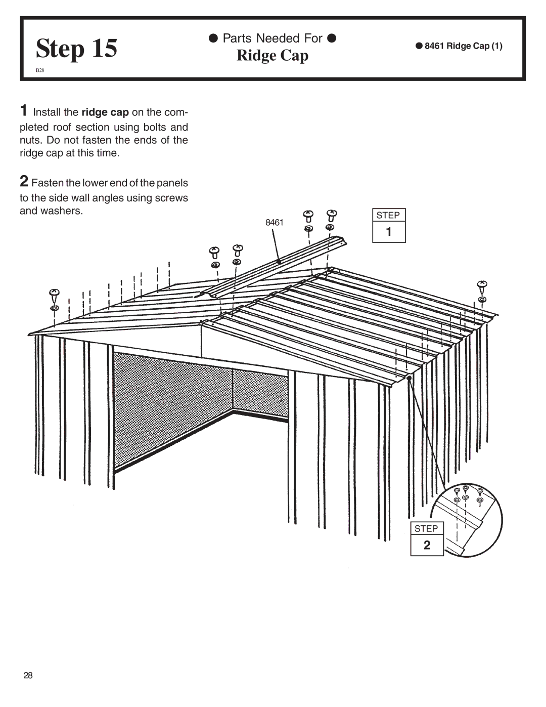 Arrow Plastic WL86-A, VL8662-A, LM86, EH86S, EH86-A, SA8662-A, ML86-A owner manual Ridge Cap 