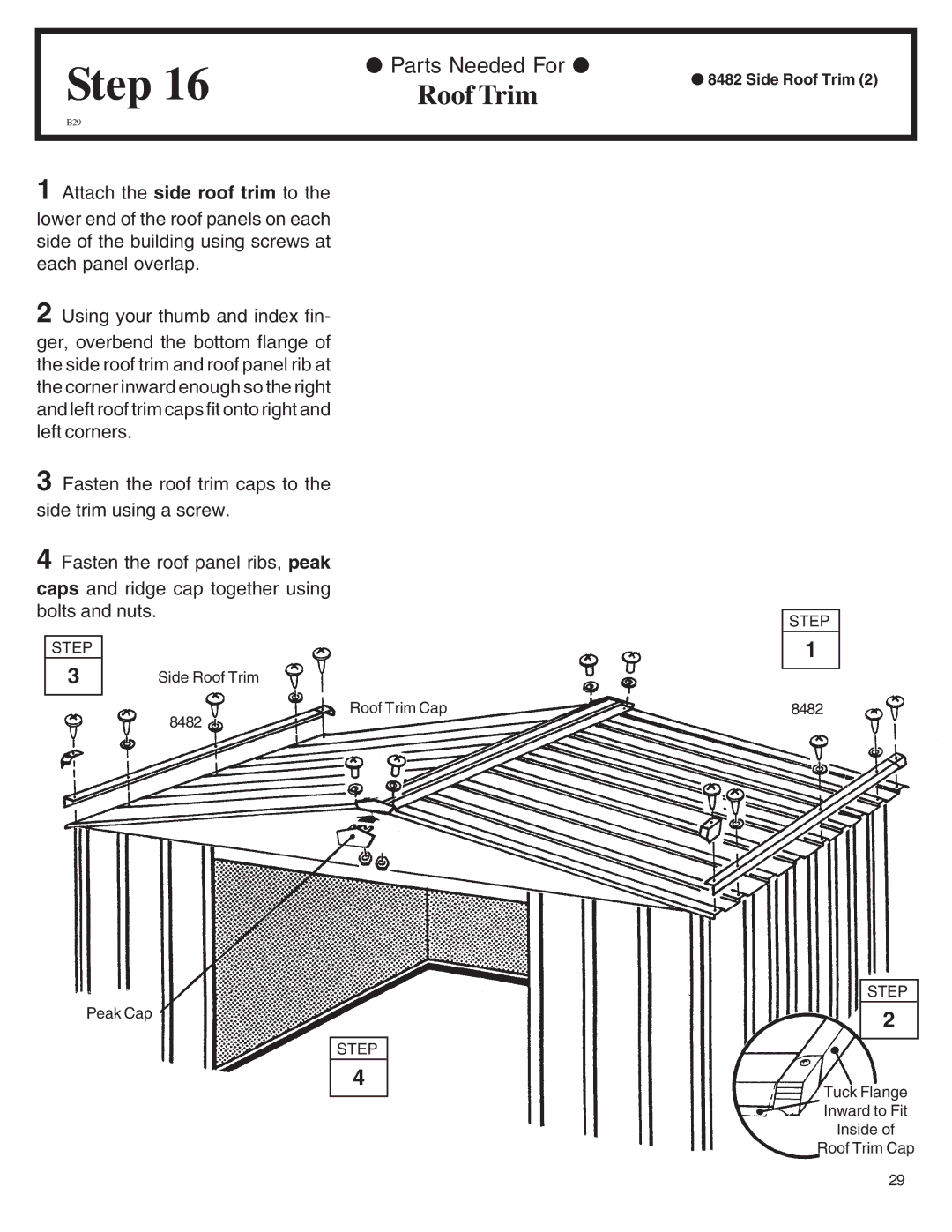 Arrow Plastic VL8662-A, WL86-A, LM86, EH86S, EH86-A, SA8662-A, ML86-A owner manual Roof Trim 