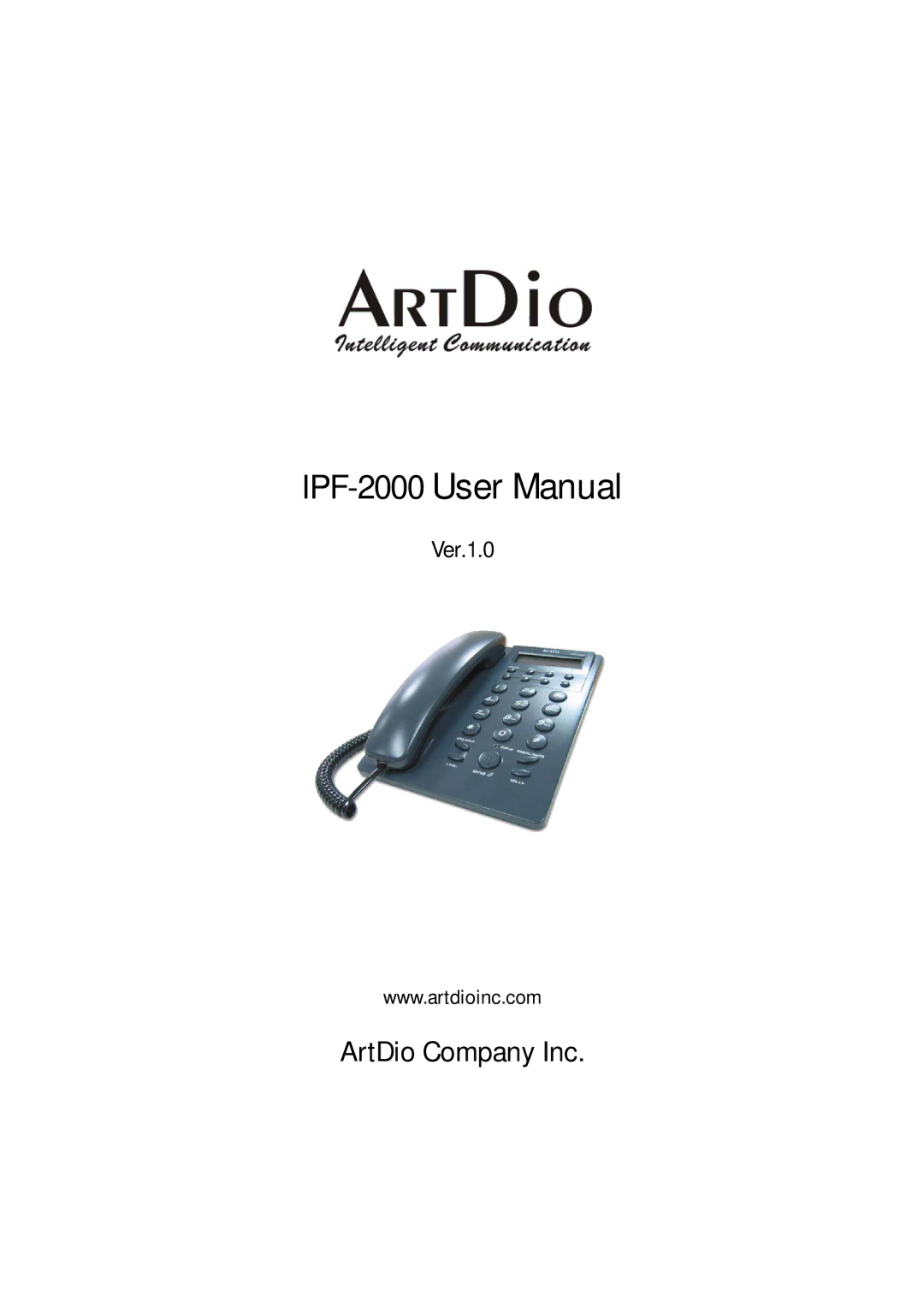 ArtDio IPF-2000 user manual ArtDio Company Inc 