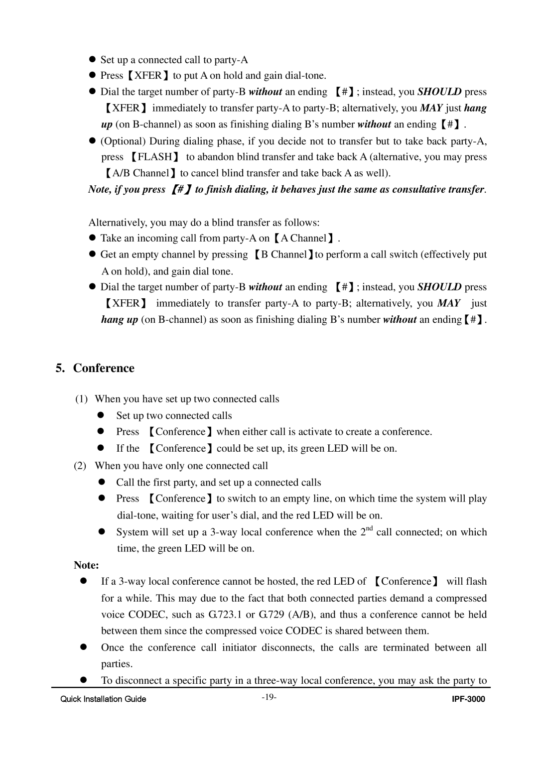 ArtDio IPF-3000 manual Conference 