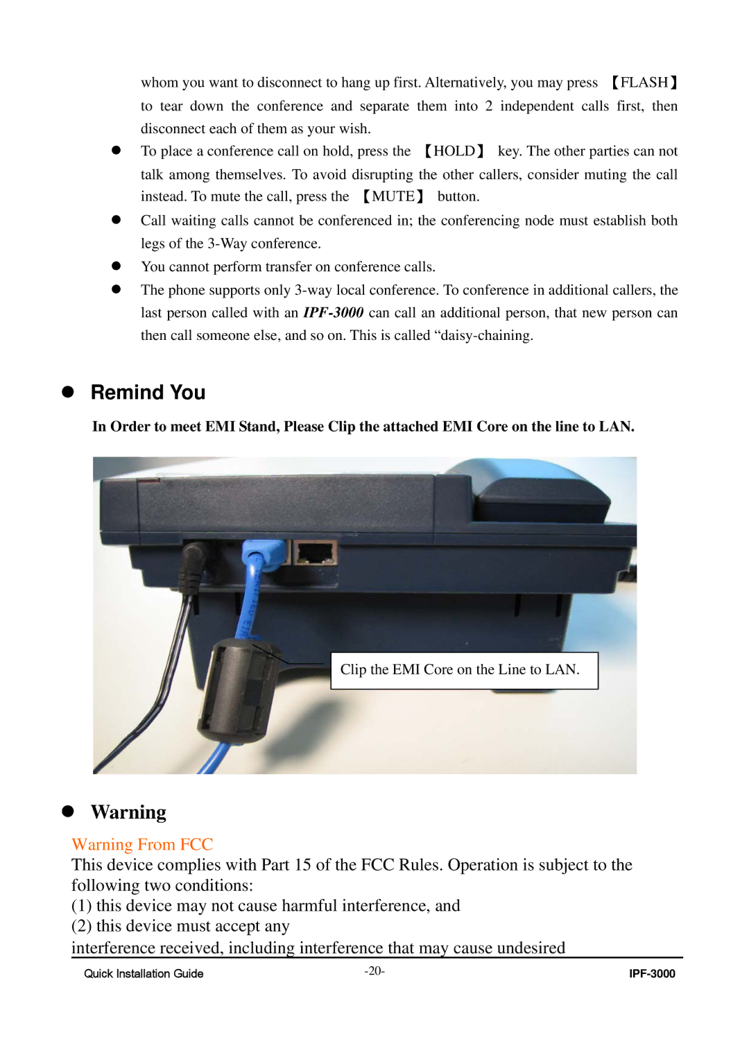 ArtDio IPF-3000 manual Remind You 