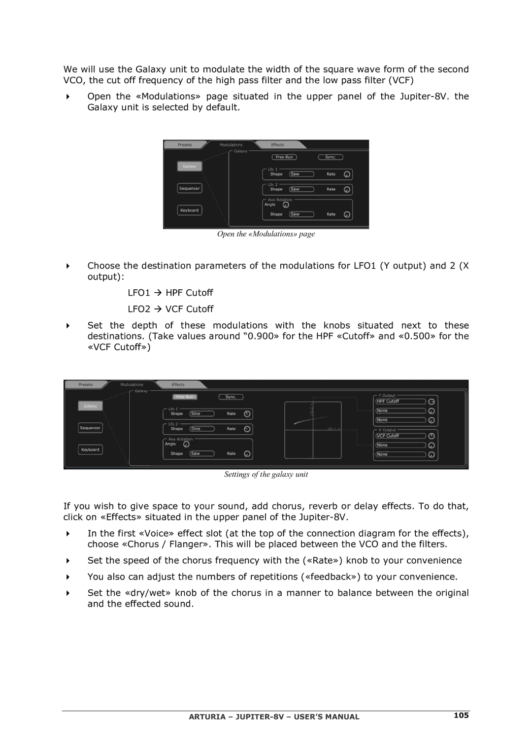 Arturia 2 manual Open the «Modulations» 