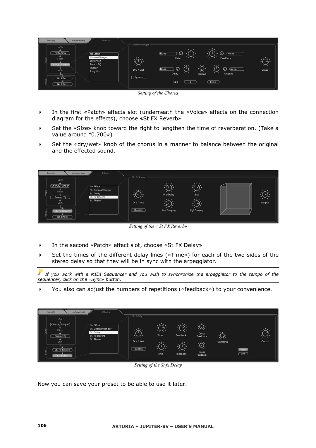 Arturia 2 manual Now you can save your preset to be able to use it later 