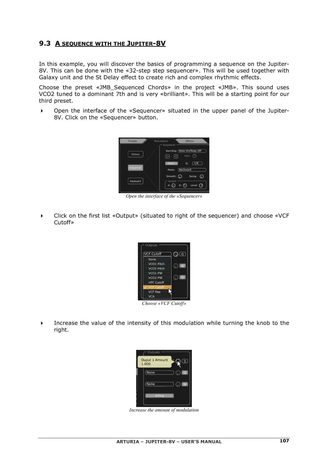 Arturia 2 manual Sequence with the JUPITER-8V 