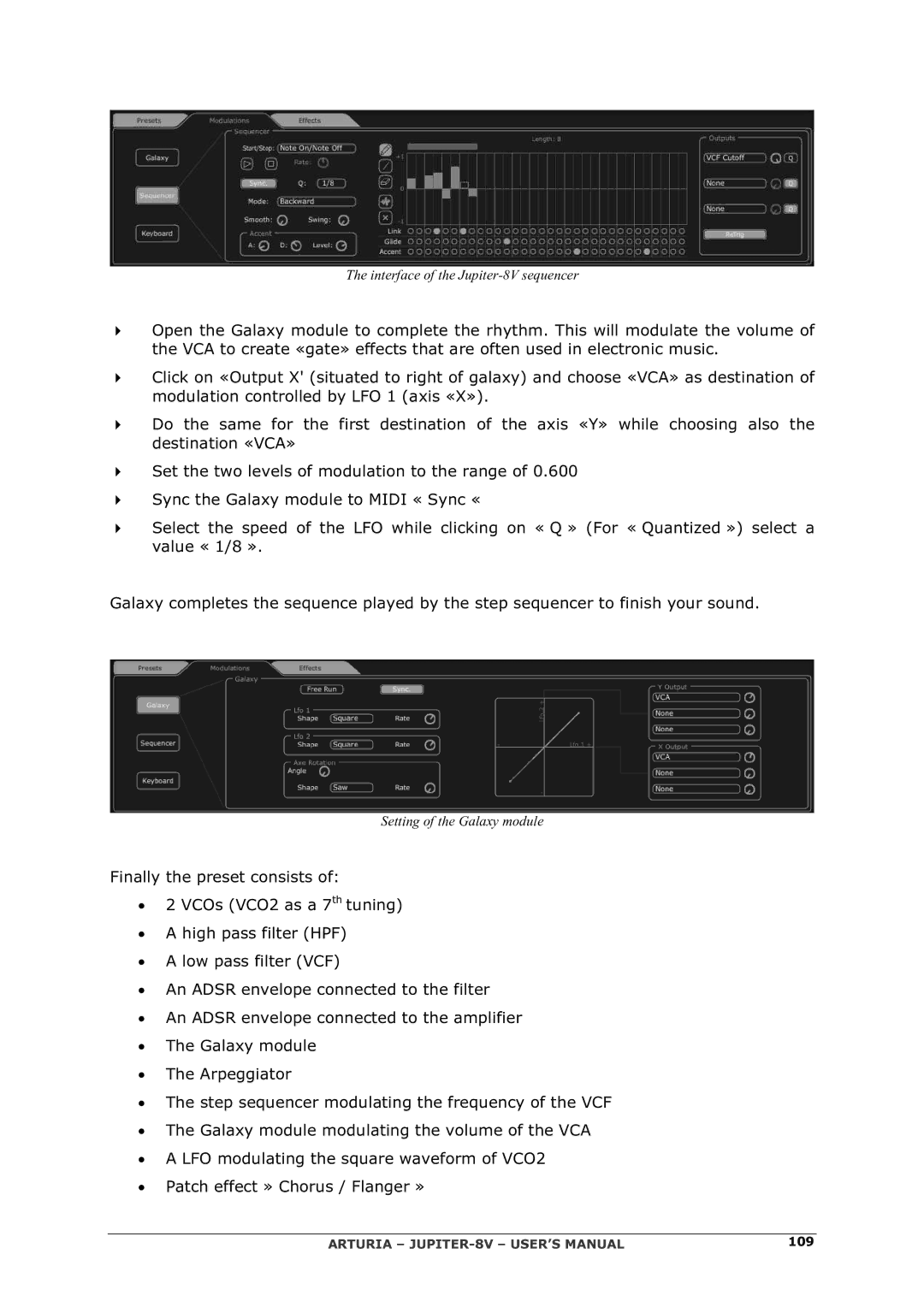 Arturia 2 manual Interface of the Jupiter-8V sequencer 