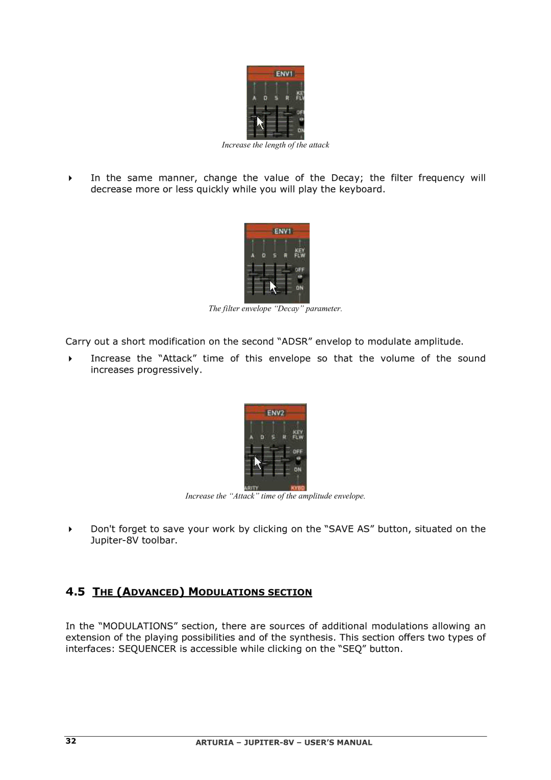 Arturia 2 manual Advanced Modulations Section 