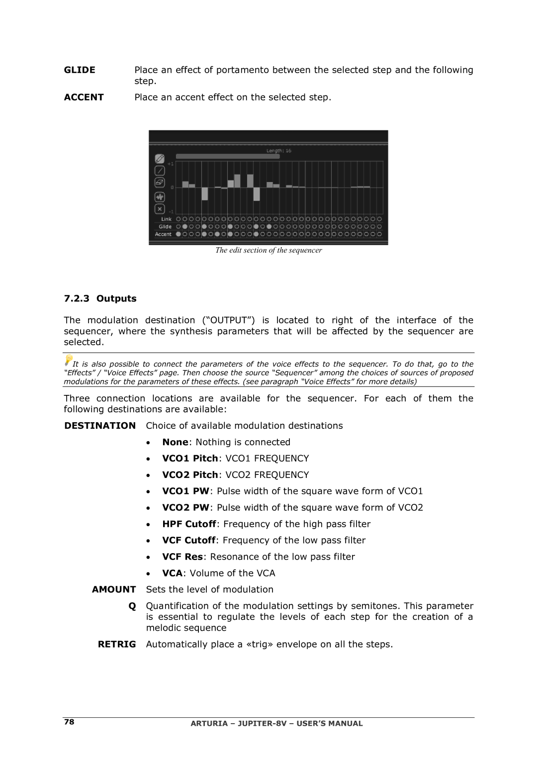 Arturia 2 manual Outputs 