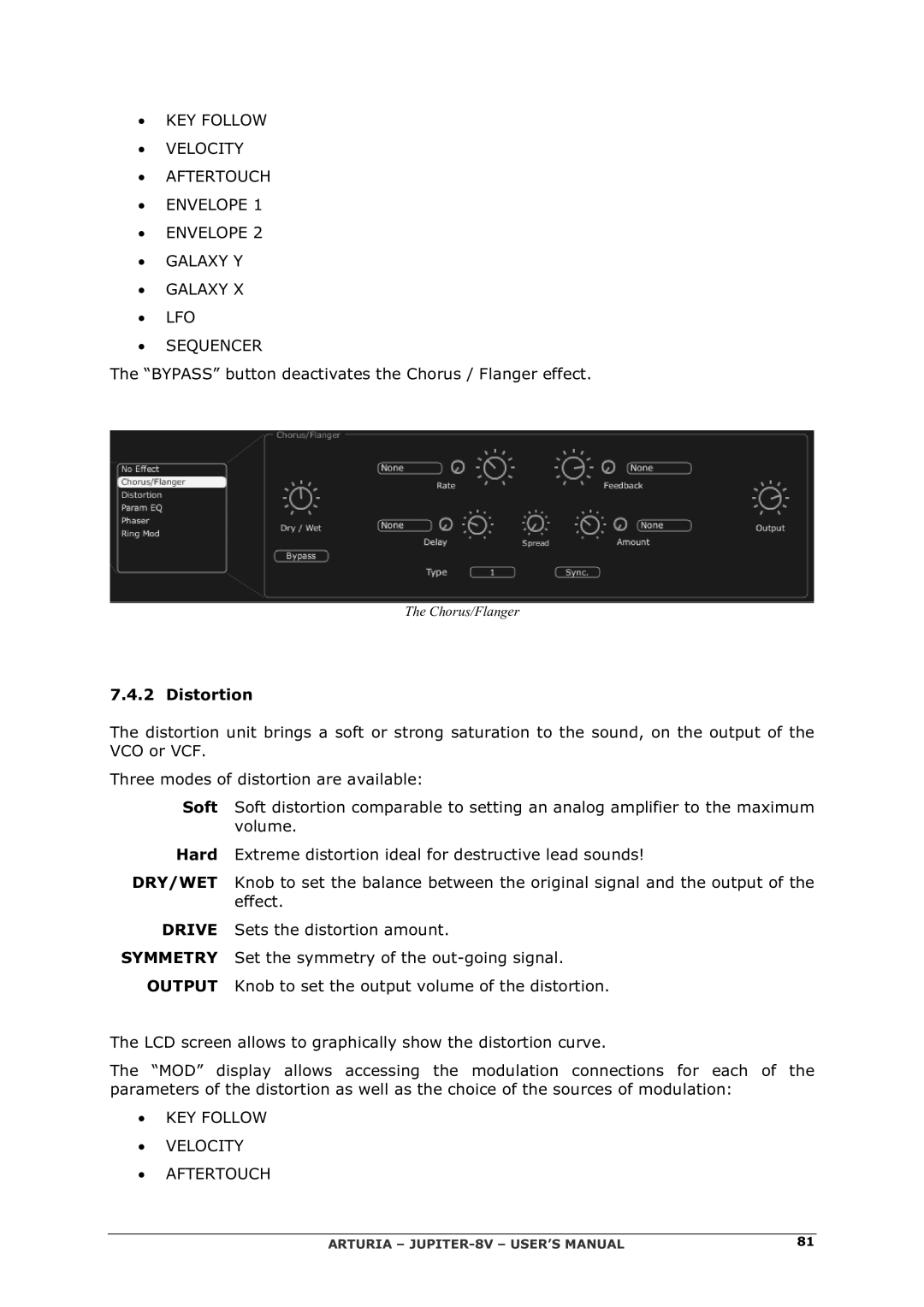 Arturia 2 manual Distortion 