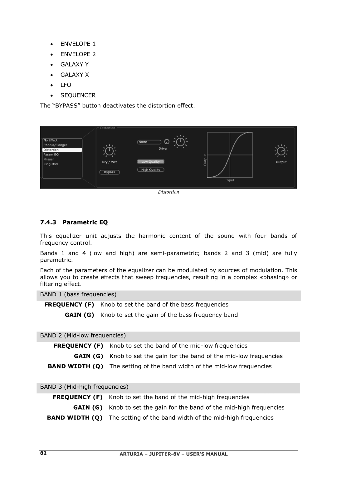 Arturia 2 manual Parametric EQ 