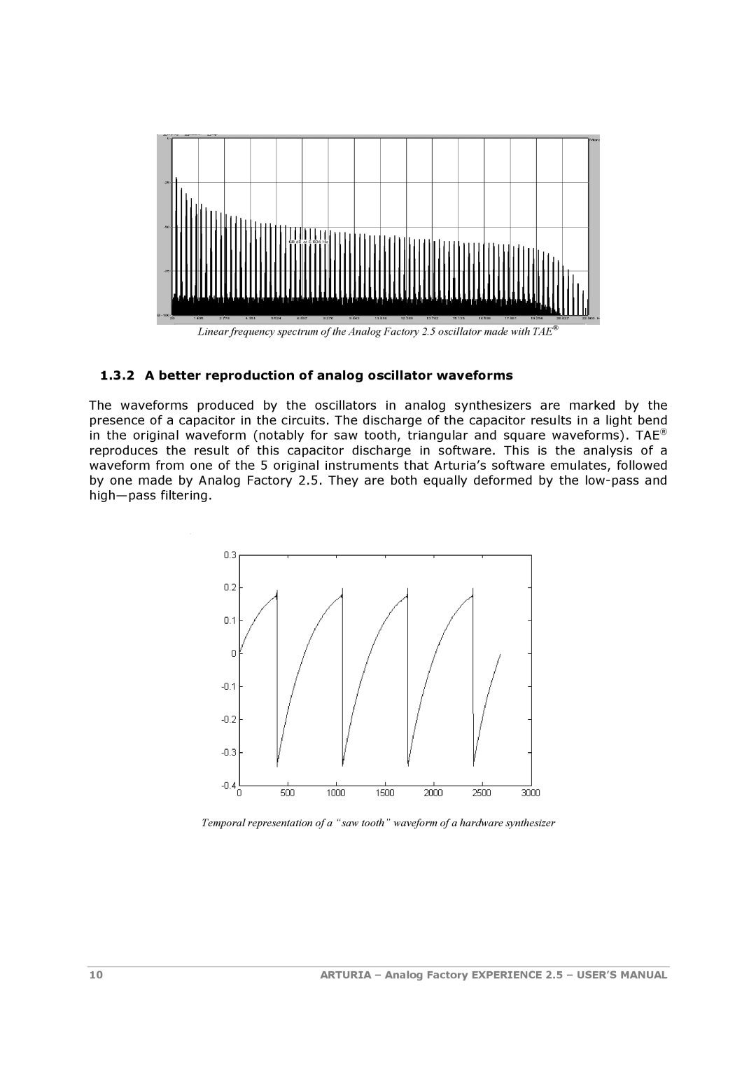 Arturia 2.5 manual Better reproduction of analog oscillator waveforms 