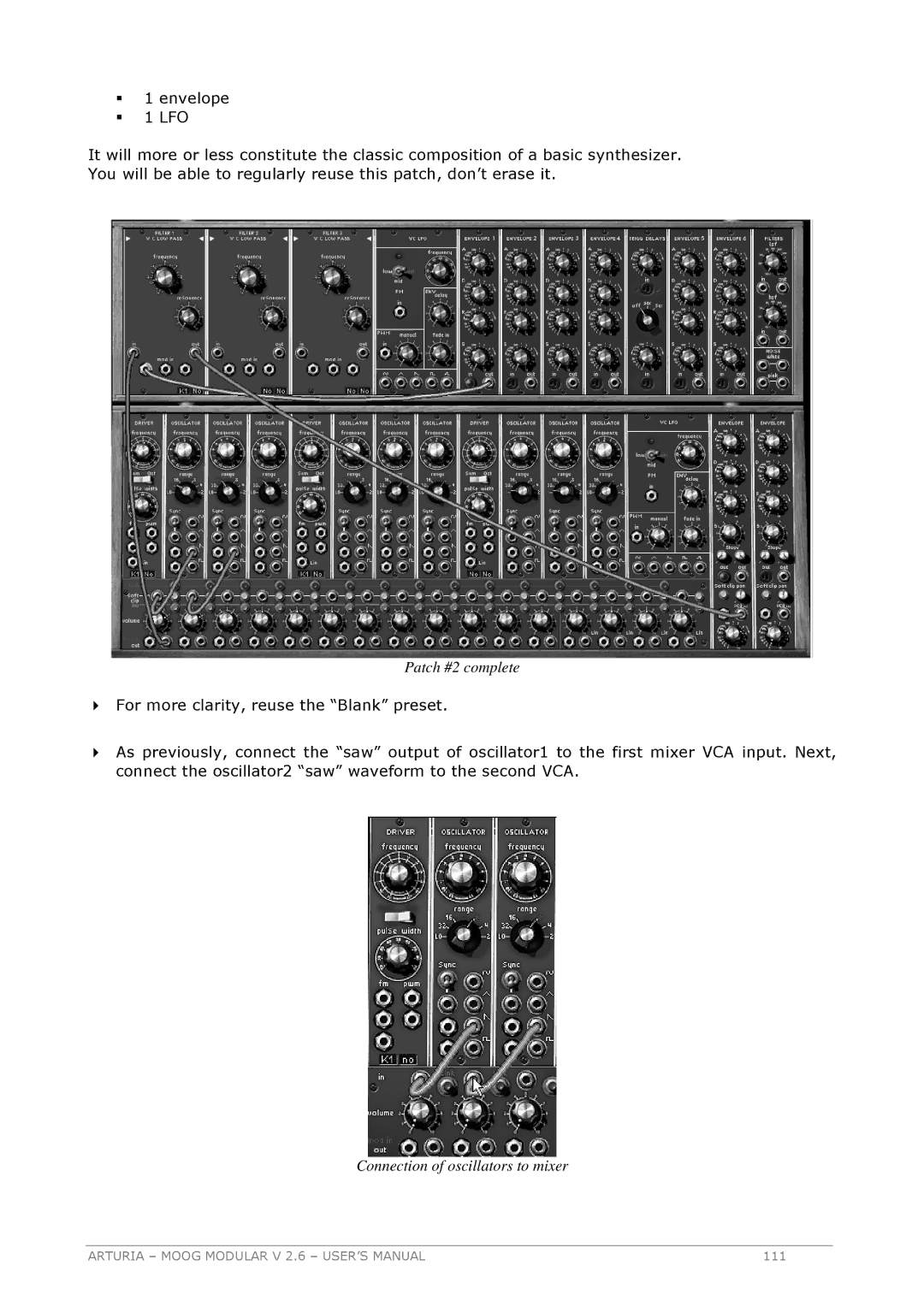 Arturia 2.6 manual Patch #2 complete 