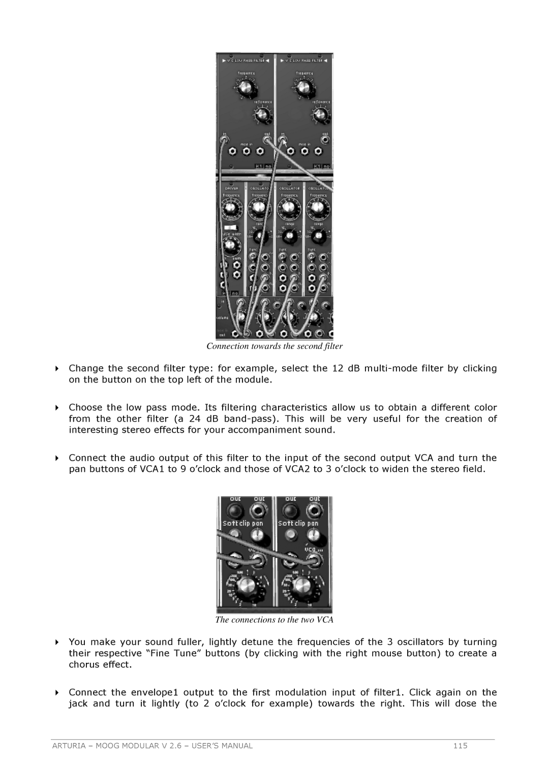 Arturia 2.6 manual Connection towards the second filter 