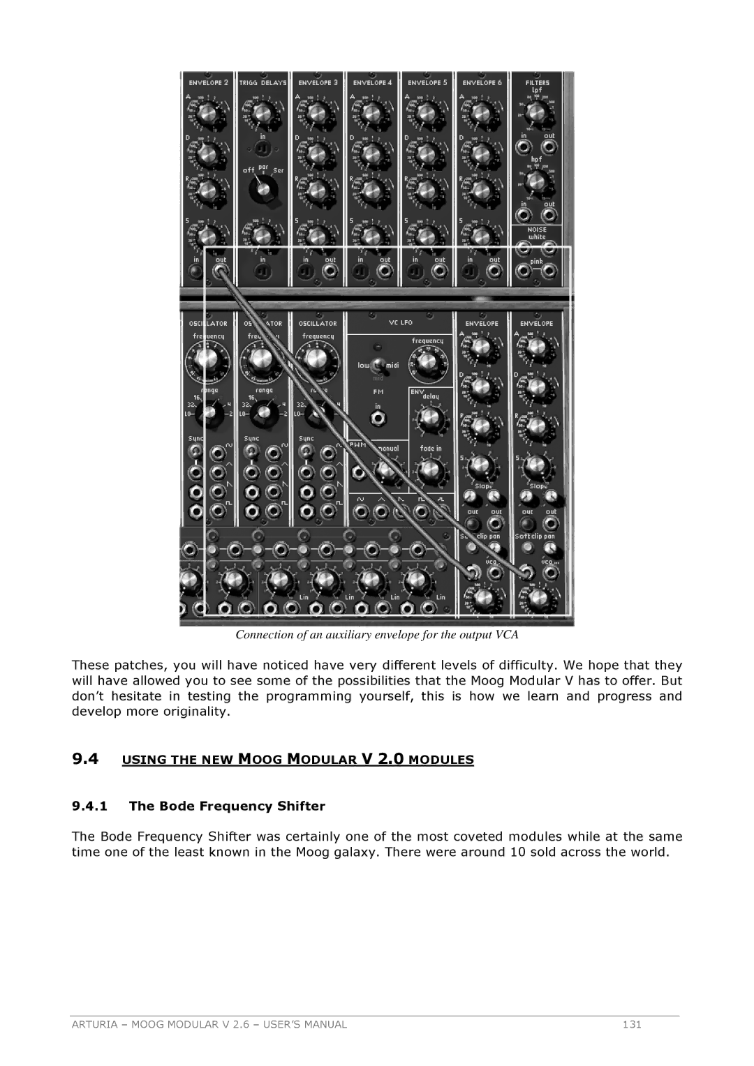 Arturia 2.6 manual Using the NEW Moog Modular V 2.0 Modules, Bode Frequency Shifter 