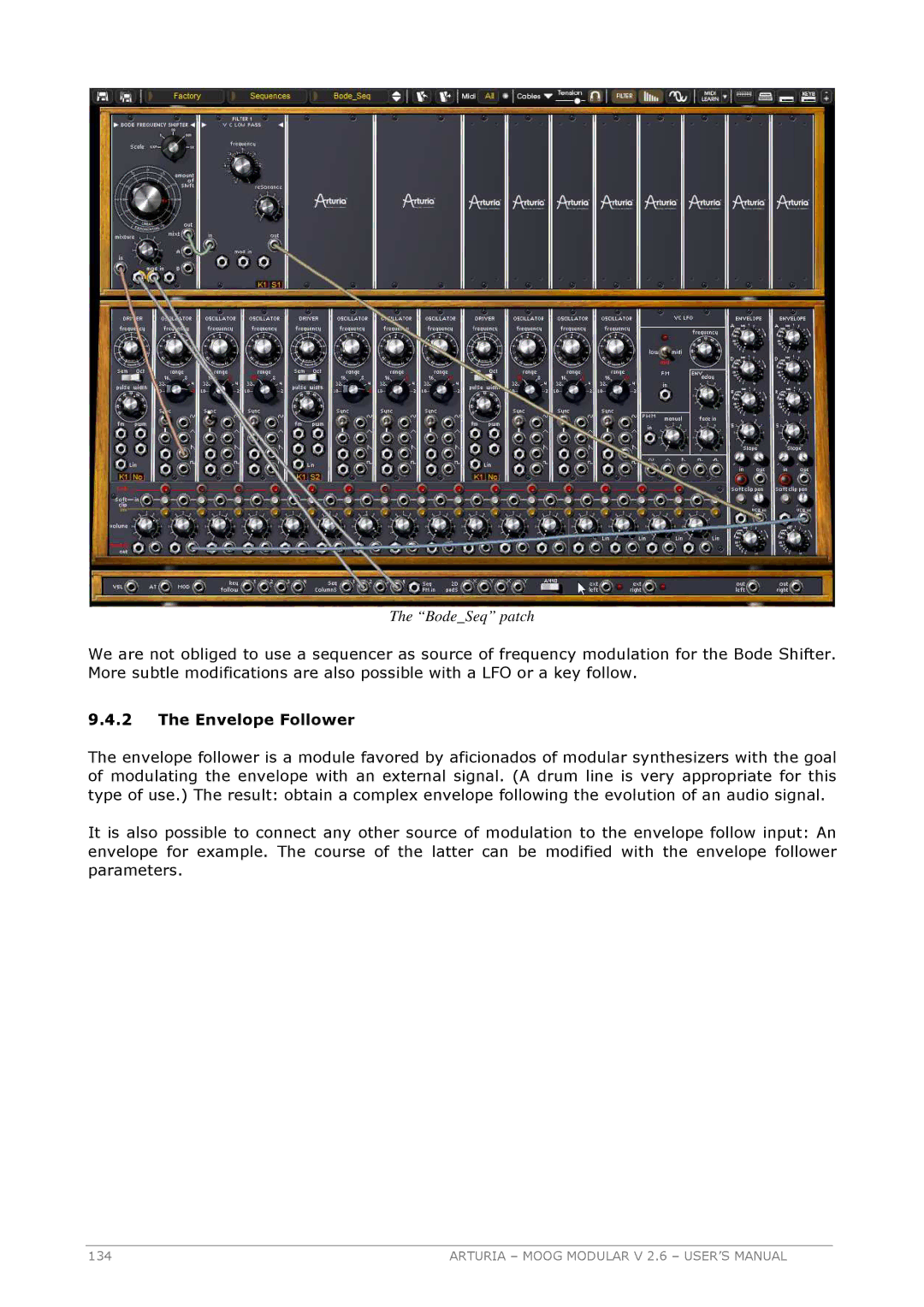 Arturia 2.6 manual BodeSeq patch 