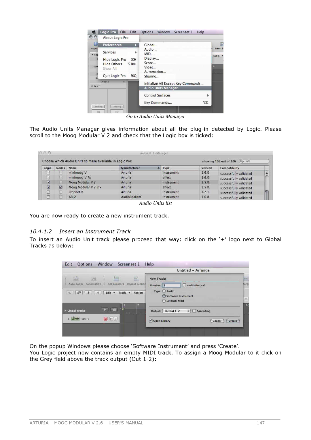 Arturia 2.6 manual You are now ready to create a new instrument track 