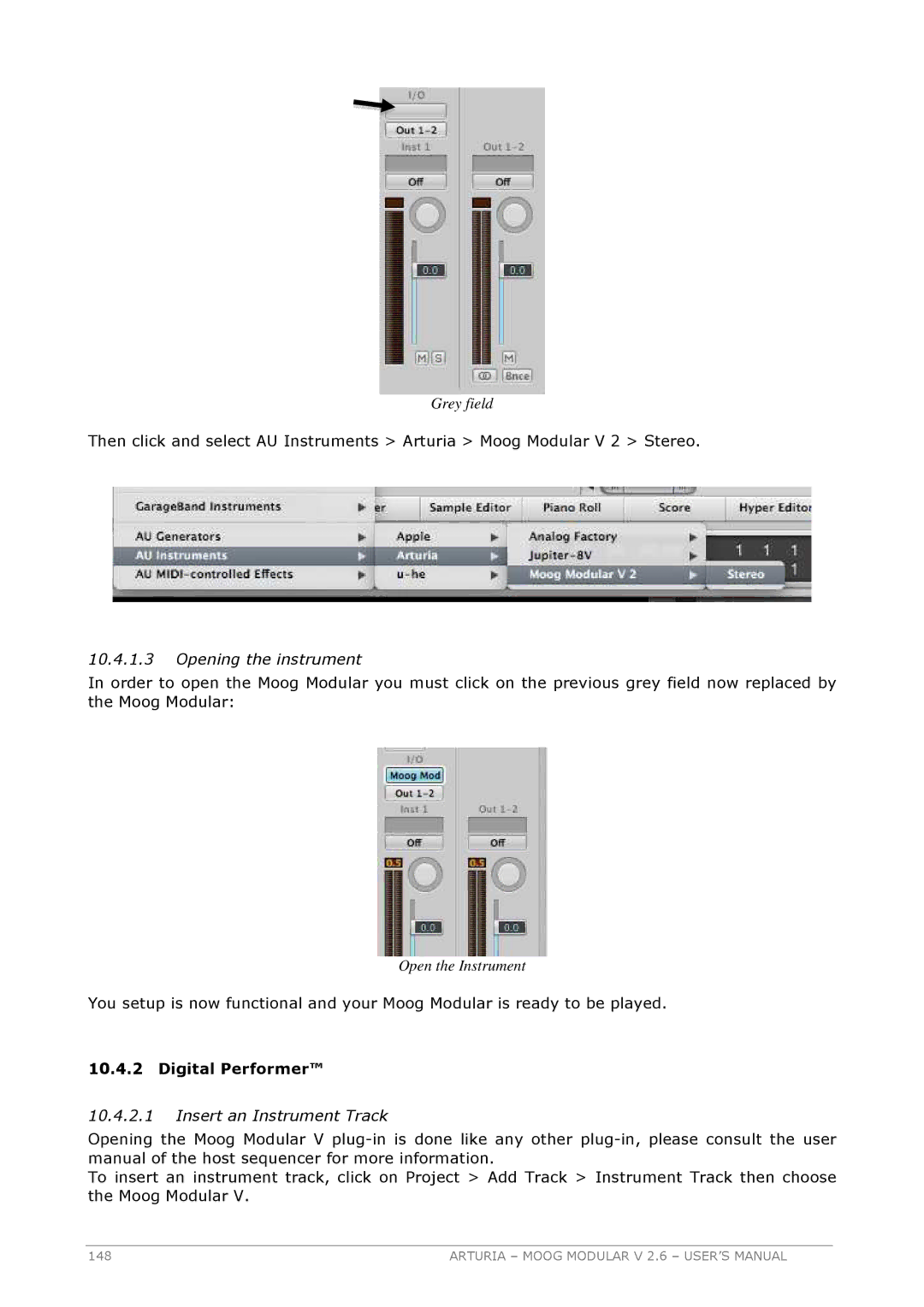 Arturia 2.6 manual Digital Performer 