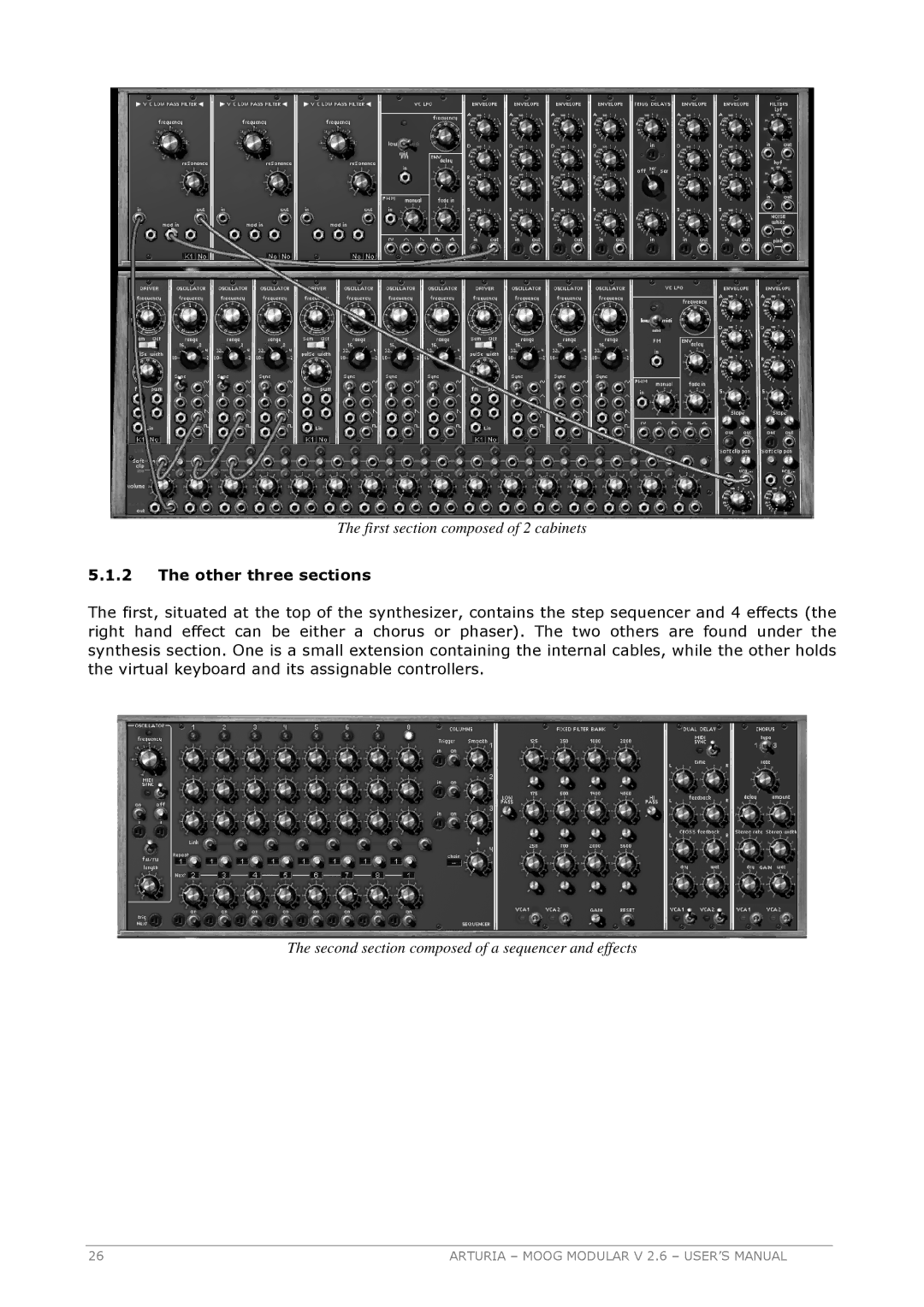 Arturia 2.6 manual Other three sections 