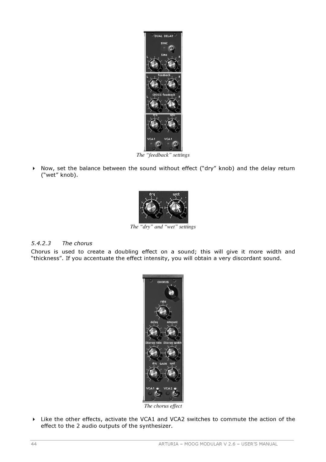 Arturia 2.6 manual Chorus 