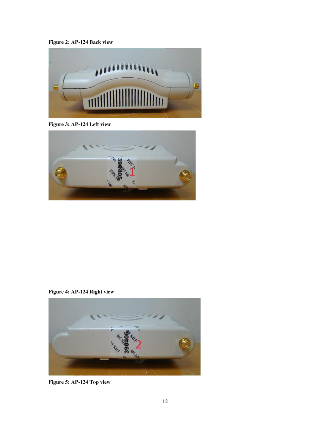 Aruba Networks FIPS 140-2 manual AP-124 Back view 