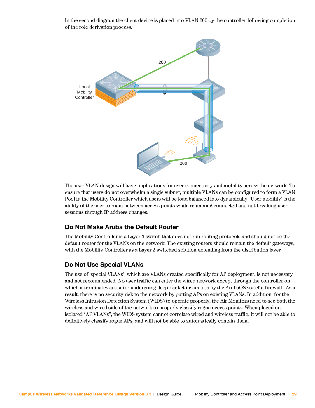 Aruba Networks Version 3.3 manual Do Not Make Aruba the Default Router, Do Not Use Special VLANs 