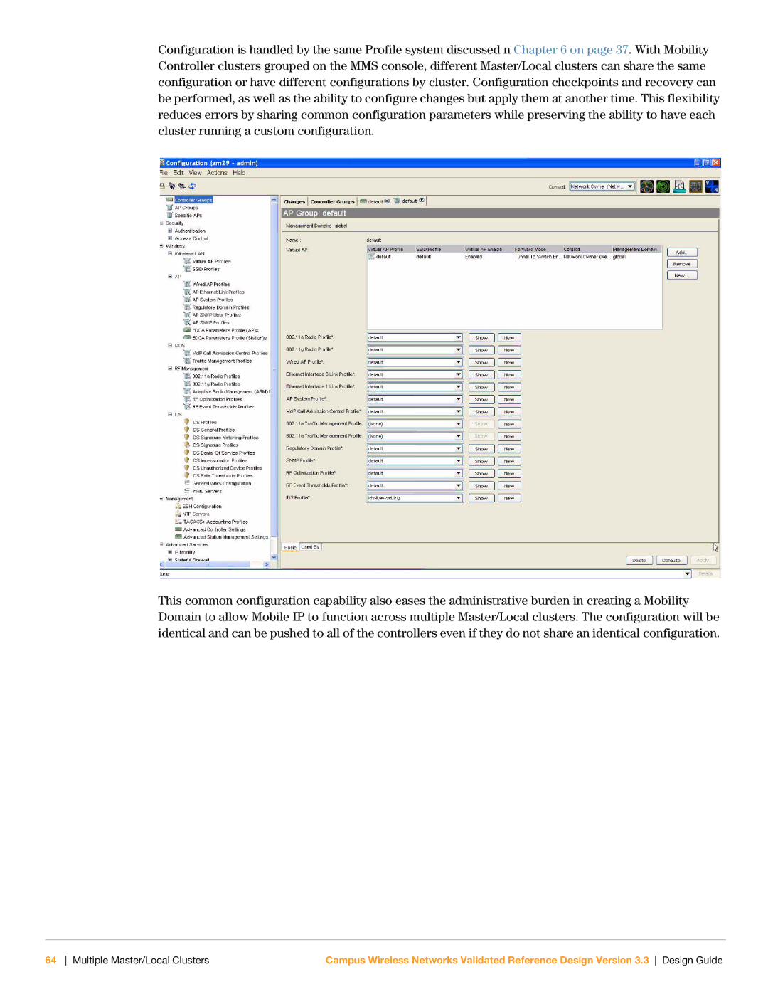 Aruba Networks Version 3.3 manual Multiple Master/Local Clusters 