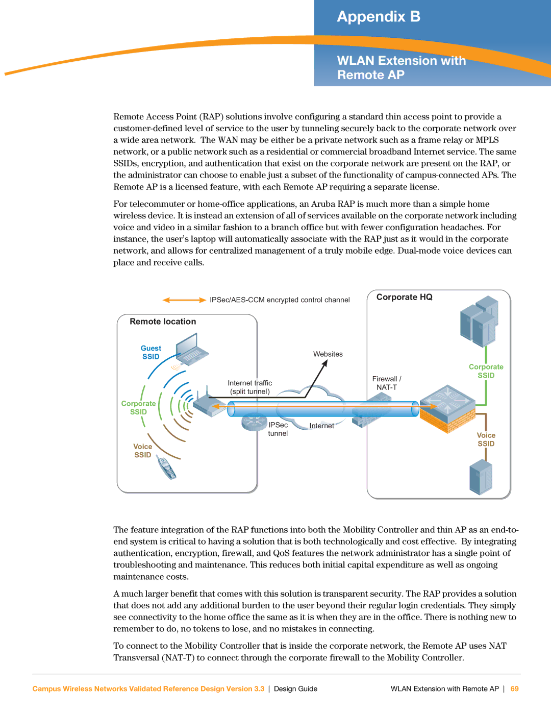 Aruba Networks Version 3.3 manual Appendix B, Wlan Extension with Remote AP 