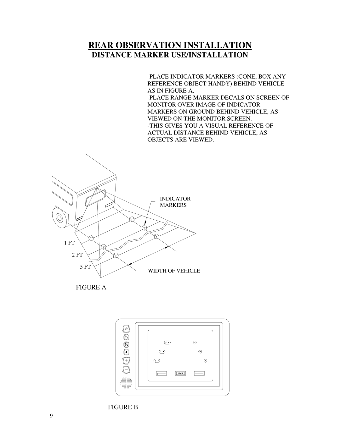 ASA Electronics AOM681 owner manual Rear Observation Installation, Distance Marker USE/INSTALLATION 