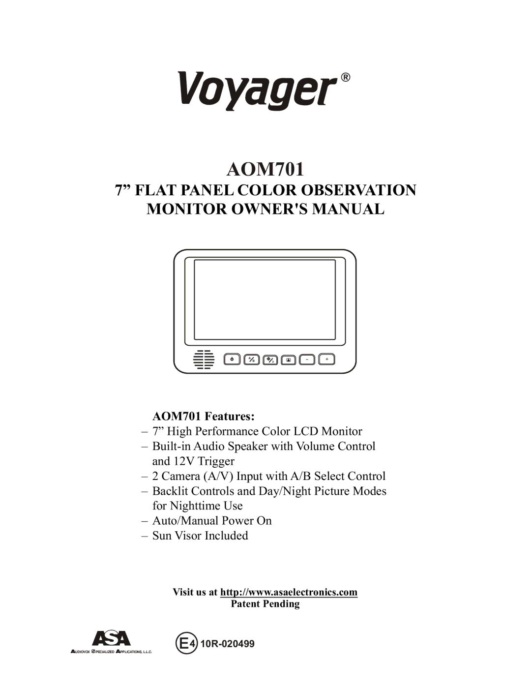 ASA Electronics AOM701 owner manual 