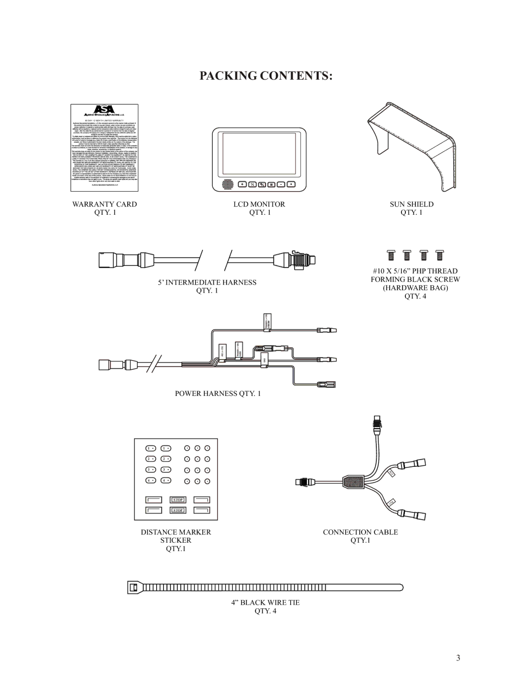 ASA Electronics AOM701 owner manual Packing Contents 