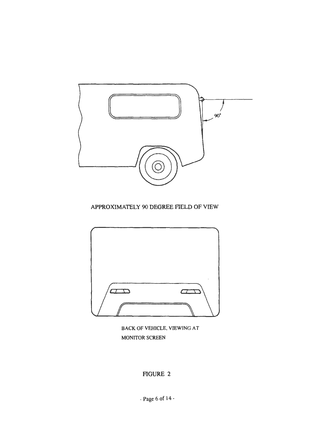 ASA Electronics AOS-33 manual APPROXIMATELY 90 DEGREE FIELD OF VIEW, Page6 of, Back Of Vehicle, Viewing At Monitor Screen 