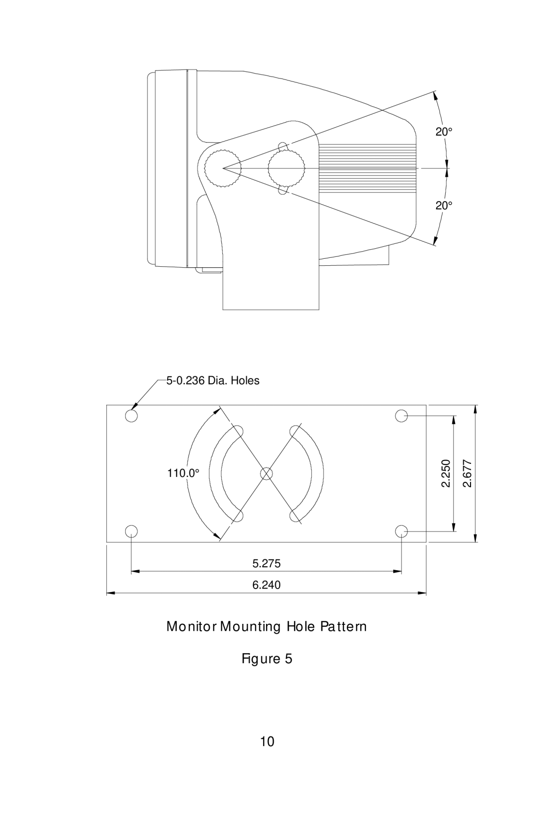 ASA Electronics AOS58, AOC-75 operation manual Monitor Mounting Hole Pattern 