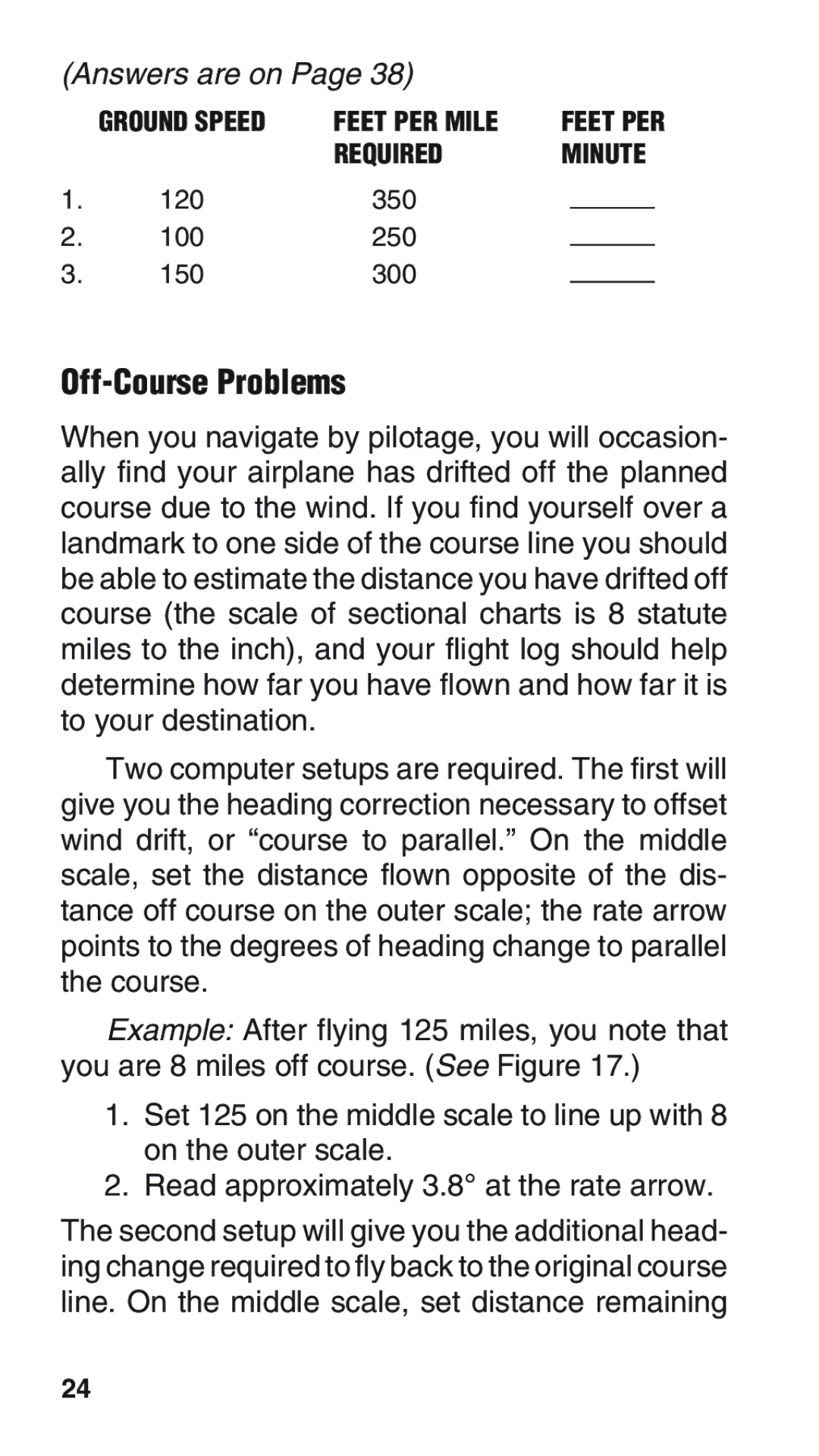 ASA Electronics E6-B manual Off-Course Problems 