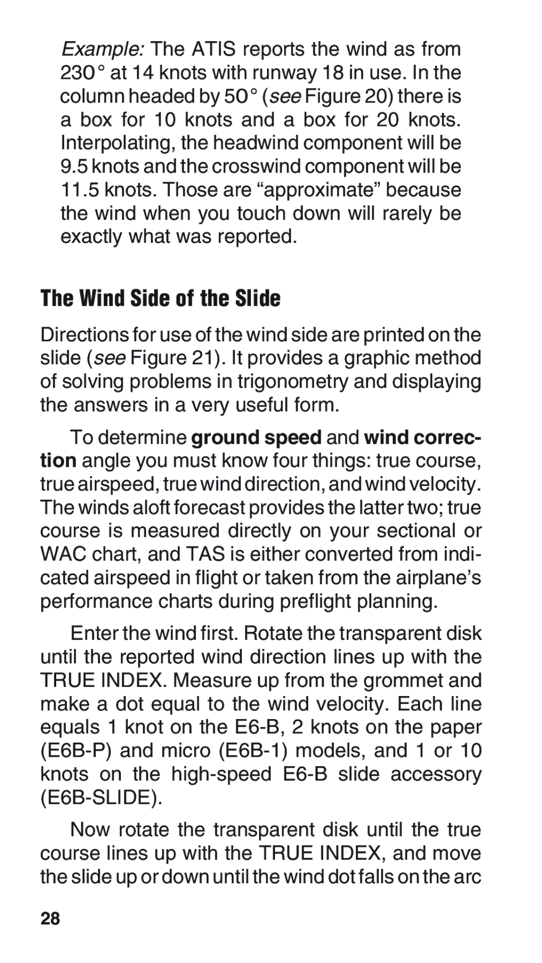 ASA Electronics E6-B manual Wind Side of the Slide 