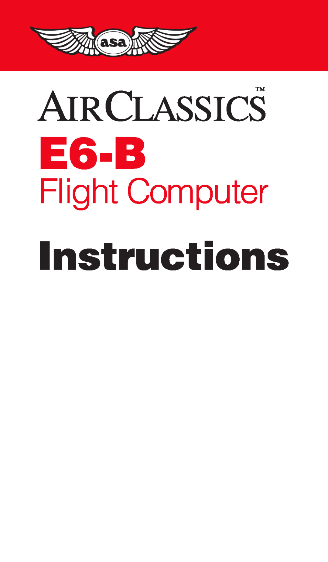 ASA Electronics E6-B manual 