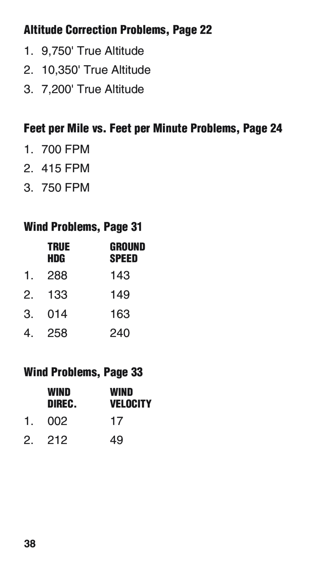 ASA Electronics E6-B manual Altitude Correction Problems, Page, Feet per Mile vs. Feet per Minute Problems, Page 