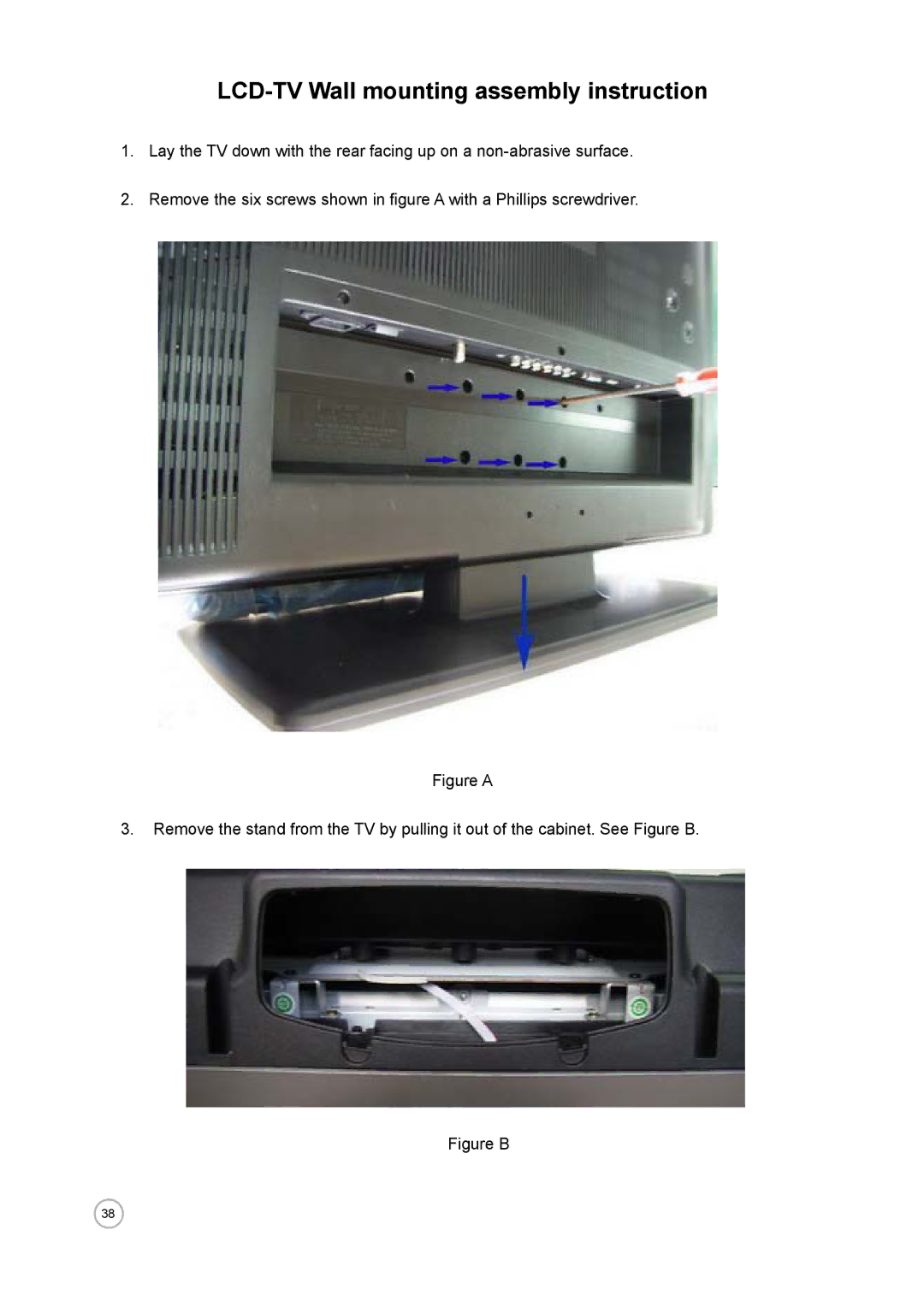 ASA Electronics JE4208 manual LCD-TV Wall mounting assembly instruction 