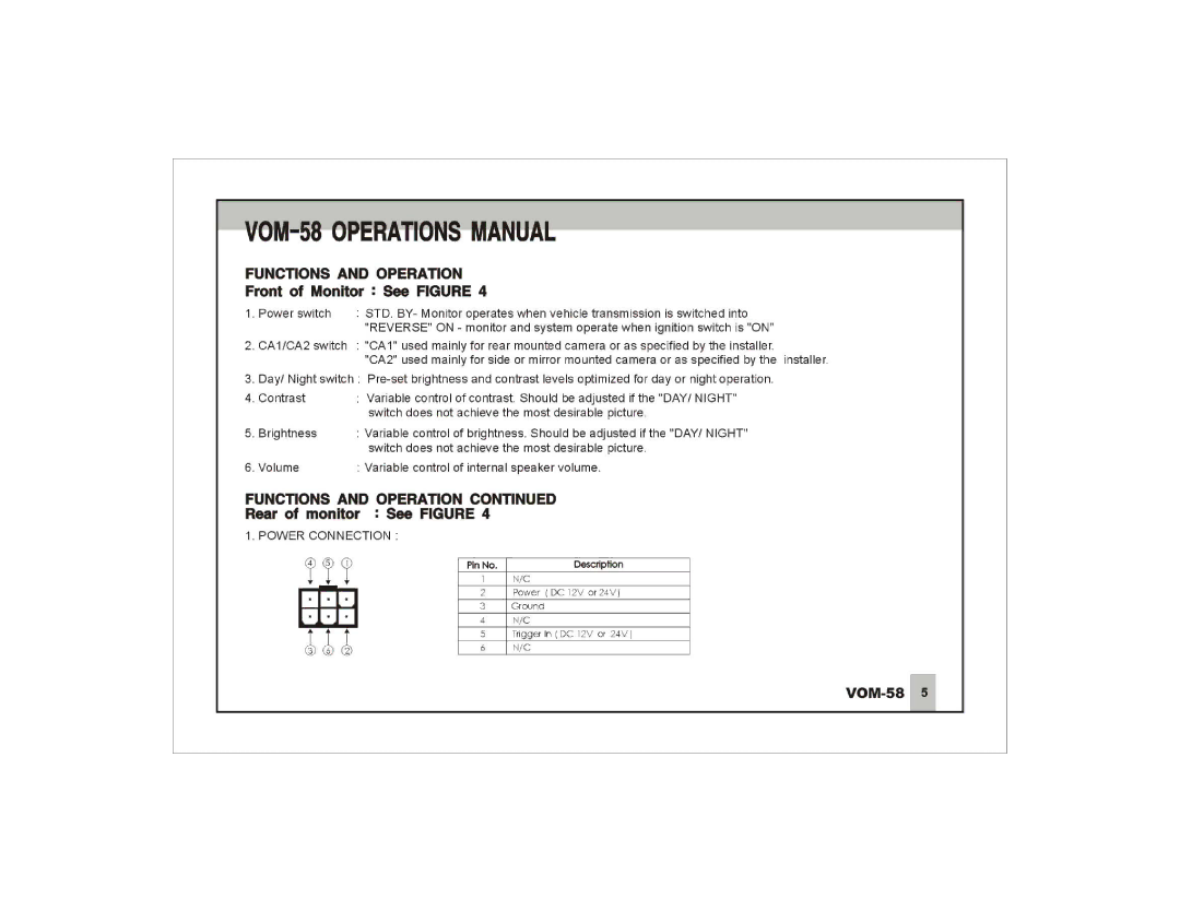 ASA Electronics VOM-58 manual 