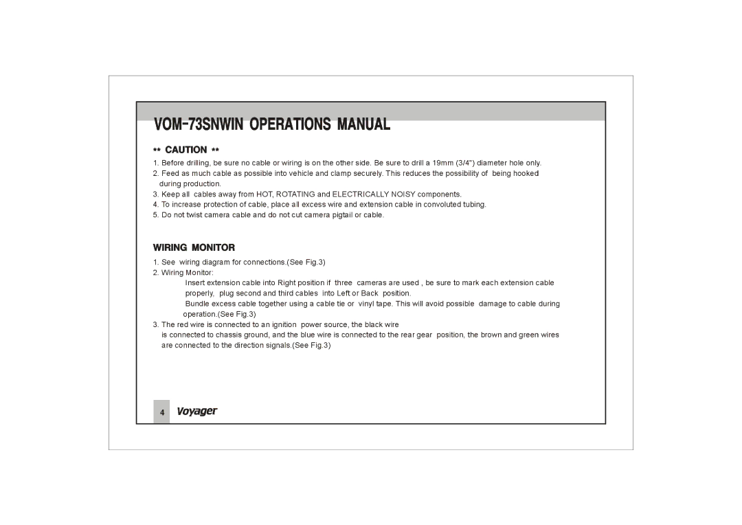 ASA Electronics VOM-73SNWIN manual 