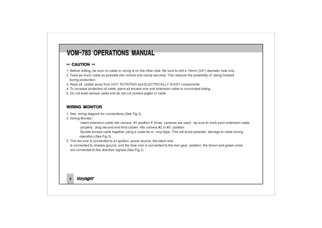 ASA Electronics VOM-783 manual 