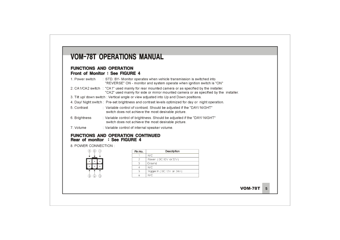 ASA Electronics VOM78T manual 