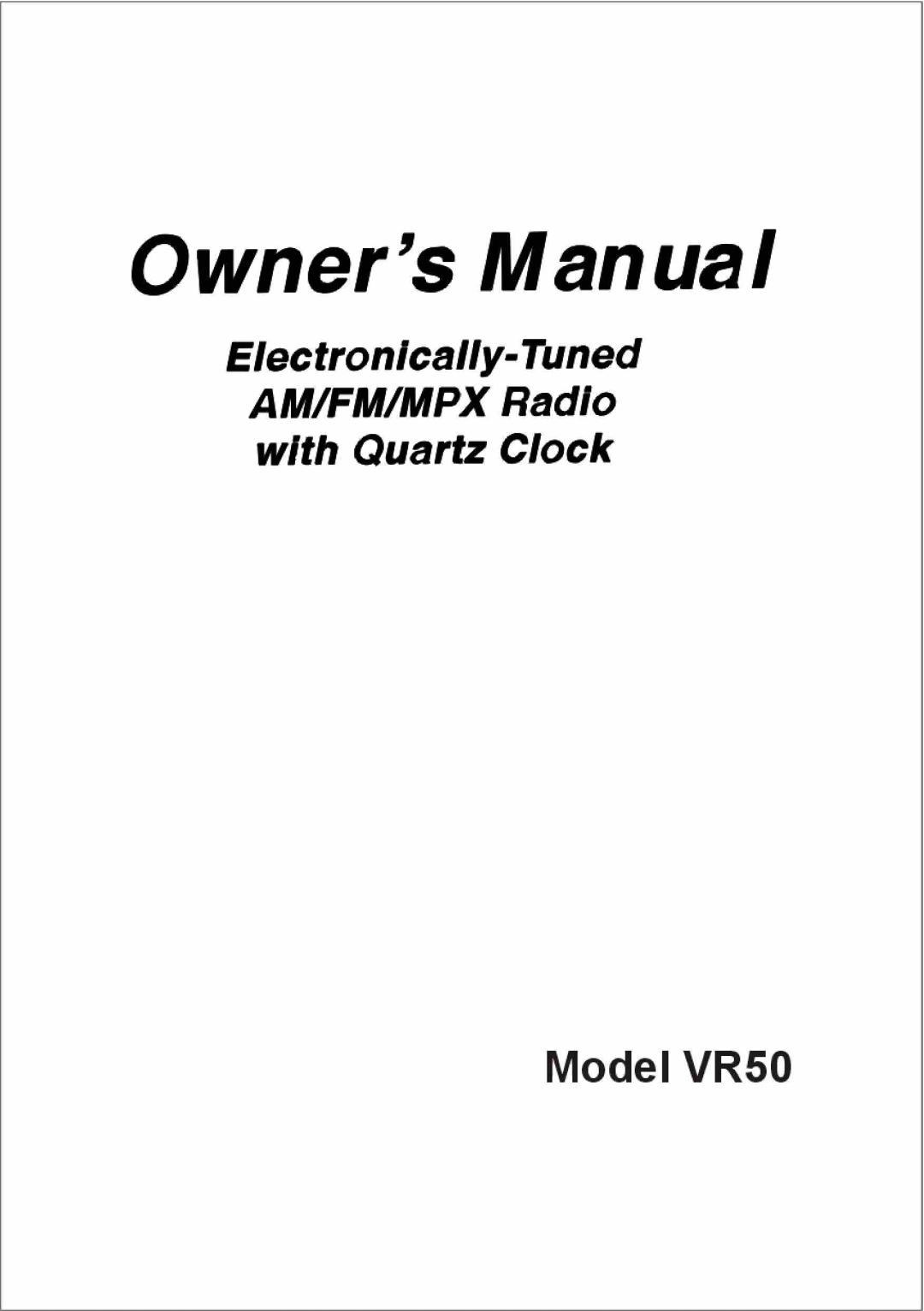 ASA Electronics VR50 manual 